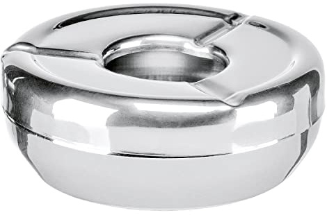 Haushalt International Aschenbecher Ø12cm Edelstahl, Silber