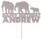 Personalised Jungle Elephant Glitter Cake Topper Silver Any Custom Age & Name Glitter Cake Decoration and Sprinkles - Happy Birthday Decorations - Personalised Toppers for Cakes by Cakeshop