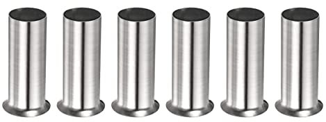 sourcing map Candle Socket Covers, 3 Inch Tall Chandelier Sleeves Bulb Light Base Holder, Nickle Color Pack of 6