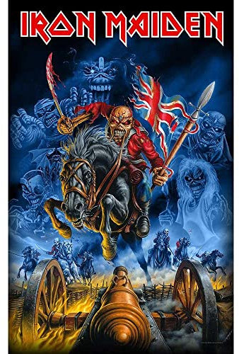 Iron Maiden Maiden England Textile Flag Black