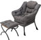 Welnow Lazy Chair mit Ottomane, moderner Lounge-Akzentstuhl mit Armlehnen und Einer Seitentasche, gepolstertes Sofa-Stuhl-Set für die Freizeit, Lesestuhl mit Fußstütze für kleine Räume, Eckstuhl