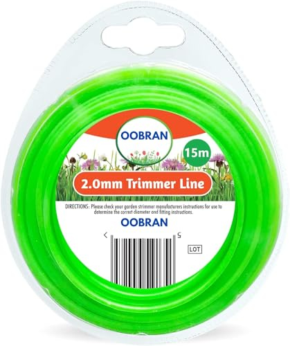 VONRUSS-UK 15M Garden Strimmer Trimmer Line Cord 1.2mm 1.6mm 2mm Nylon Wire Garden Grass (2.0mm x 15m)