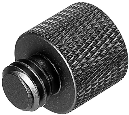 sourcing map Mic Stand Adapter 1/4 Female to 3/8 Male Camera Screw Thread Adapter for Microphone Tripod Stand Black