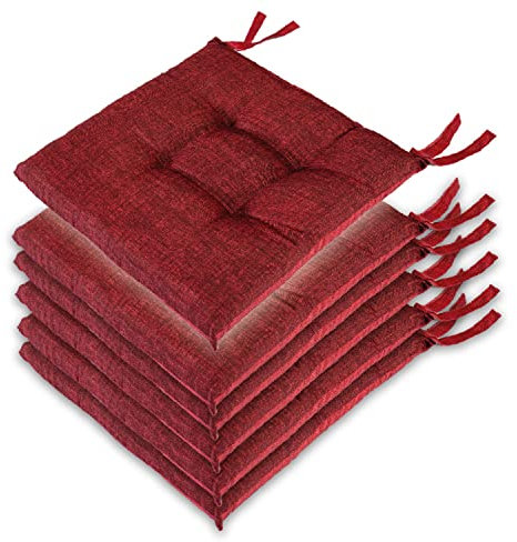 Leonardo Home - set 6 cuscini sedia da cucina double face , cuscino 4 punti con lacci imbottito - cuscini coprisedia da cucina - 100% Made in Italy