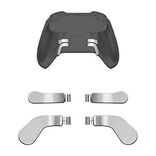 Mcbazel Paletas de Controlador de 4 Piezas para Xbox One Elite/Elite Series 2, Metal mágnetico Paletas de Acero Inoxidable Accesorios, Compatibles con Mandos Xbox One Elite y Elite Series 2 (Plateado)