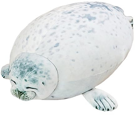 Trayosin Niedliche Robbe Kuscheltier - 30/40/60cm Weich Plüschkissen, Süße Plüsch Puppe, Geburtstag Festival Geschenke für Kinder, Freunde und Familie (Weiß, 60cm)