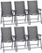 Outsunny Set of 6 Folding Garden Chairs, Metal Frame Garden Chairs Outdoor Patio Park Dining Seat with Breathable Mesh Seat, Black