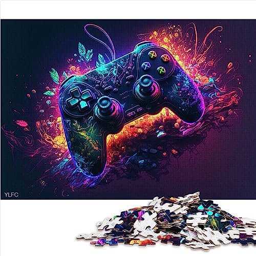 Puzzle für Erwachsene, Gaming, Neon Kunst, Puzzles für Erwachsene, 1000 Papppuzzles für Erwachsene, Familie, Geburtstag, Geschenke, 10,27 x 20,47 Zoll/26 x 38 cm.