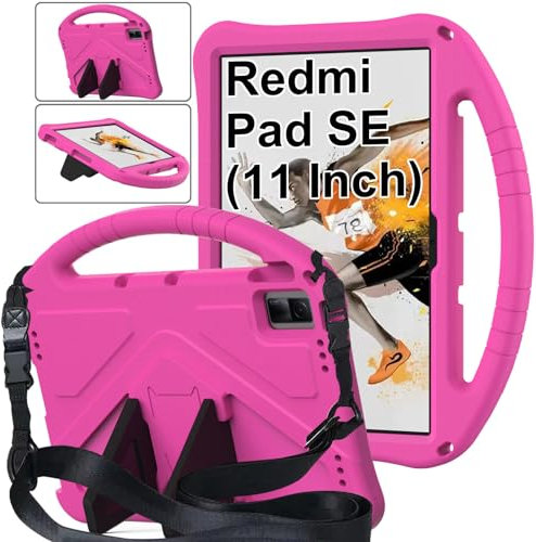 ESSTORE Funda para niños compatible con Xiaomi Redmi Pad SE de 11 pulgadas (2023) a prueba de golpes, apta para niños, espuma EVA, funda protectora con mango con hombro