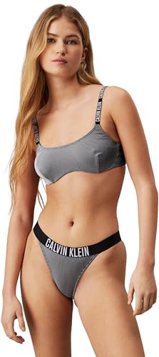 Calvin Klein Donna Slip Bikini Brasiliana con Branding, Nero (Pvh Black), XL