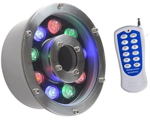 Luces subacuáticas para Piscinas LED - 12V Foco Led Jardin, Luces LED sumergibles, con focos de control remoto, foco de piscina con fuente integrada IP68 a prueba de agua, Luces de Fuente ( Color : RG