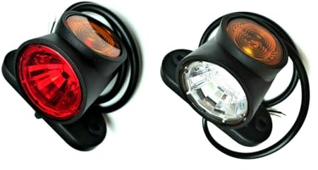 MelTruck 2x LED Begrenzungsleuchte Umrissleuchte kurz Ausleger 12V 24V für LKW PKW Anhänger (lange 64 mm)