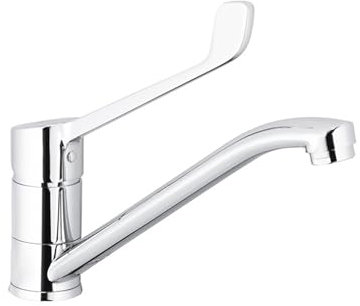 Hygienearmatur Küchenarmatur Klinikarmatur, Küchen Wasserhahn mit langem Hebel, Arztgriff zur Ellenbogen Bedienung und schwenkbarem Auslauf für Klinik, Arztpraxis, Labor und Werkstatt