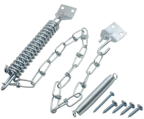OZXNO 1 Set Screen Door Chain Storm Door Protector Chain and Spring Heavy Duty Storm Door Closer (Silver)