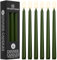 DECO EXPRESS Stabkerzen Set 6er, 10, 15 oder 50er, Lange Brenndauer bis zu 8 Std, Geruchslos (Metallisch Olive - 6 Pack)