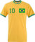 Herren T-Shirt Brasilien Trikot mit eigenem Namen + Nummer - Gelb XL