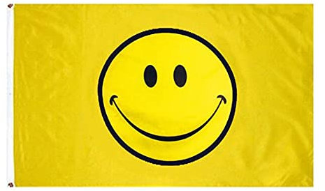 PinkDisplay Gelbe Smiley-Fahne flagge Polyester full color 3x5ft (90x150cm) Headtape mit Ösen und Double Stitched für Feiern