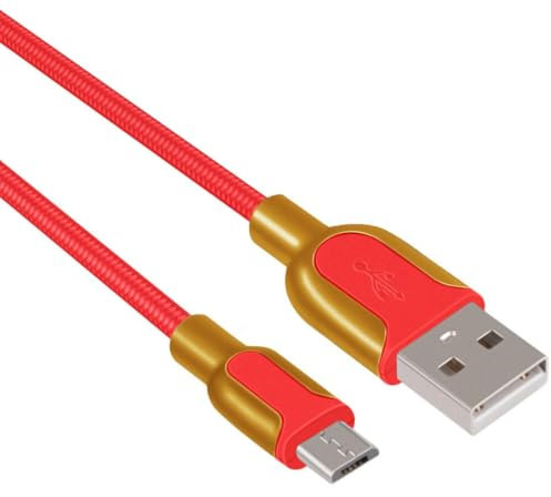 USB to Micro USB Cable 2M, Braided Micro USB Charger Cable, USB Micro Cable, Micro USB Data Cable, Micro USB Charging Cable for Samsung Galaxy S7 Edge S6 S5 J7 J6 J5 J3 A6 A10, Huawei, Kindle, PS4