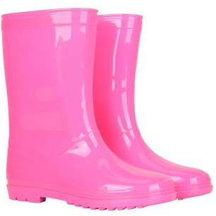 Mountain Warehouse Einfarbige Kindergummistiefel – Wasserdichte Schuhe für Jungen und Mädchen Intensiv Pink Kinder-Schuhgröße 37 DE