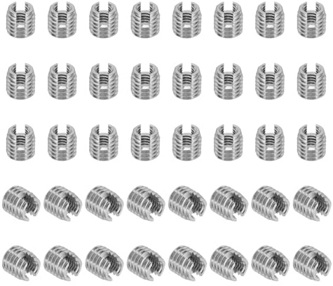 PATIKIL Selbstschneidender Gewindeeinsatz, 40 Stück M6 x M10 x 10mm 303 Edelstahl gewindeeinsätze Schlitzschraube Reparatur Einsätze Muttern Hülse Selbstschneidende einsätze