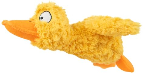 Best Pet Supplies Ducky Doodle Squeaky Crinkle Plush Toy for Small and Medium Breed Puppies or Dogs – Ducky Doodle (Gold), Small