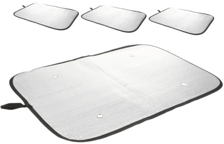 iplusmile 4pièces Pare-Soleil Camping-Car Aluminium Réfléchissant avec Ventouses Film Occultant Thermique pour Fenêtres Et Portes RV Protection Chaleur Et UV Adapté Plupart des Fenêtres De c