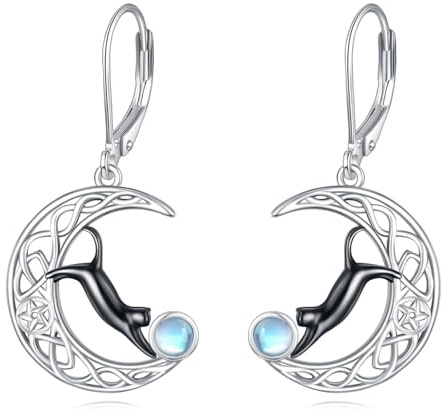 POPLYKE Eule/Seepferdchen/Pferd Ohrringe 925 Sterling Silber Eule Leverback Dangle Ohrringe Nette Tier Schmuck für Damen