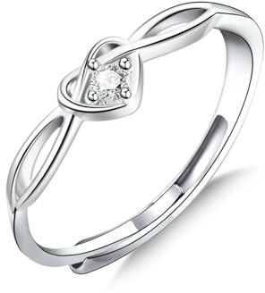 ALEXCRAFT Ringe für Damen Verstellbare Offen Layered Ringe mit Zirkonia