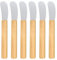 LacusMare Butter Knife Set of 6 – 7 Mixed Wood Handle Stainless Steel Butter Knives for Spreading Butter, Jam, Cheese, Cream Cheese, Pastry, Sandwich – Rustic Wooden Kitchen Spreaders