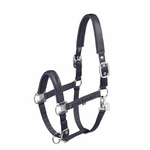 Eskadron Halfter Pferdehalfter Classic Sports Jewel Double Pin, Farbe:Navy, Größe:P2