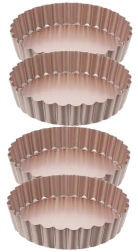 SOLUSTRE 2 Set Pentola Da Forno Con Fondo Vivente Crostata Piccolo Piccole Tortiere Cottura Al Forno Padella Per Quiche Torrefazione Vassoio Rivestimento Antiaderente 2 Pezzi*2