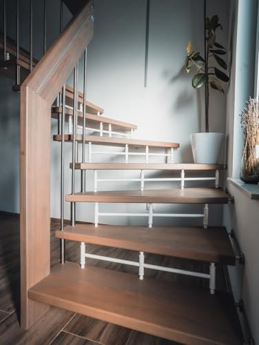 Treppenschutzgitter ohne Bohren für Treppen, Kindersicherung, Haustierschutz, Modulares Schutzsystem (Kohle, Komplettset für eine Stufenbreite bis zu 90cm)