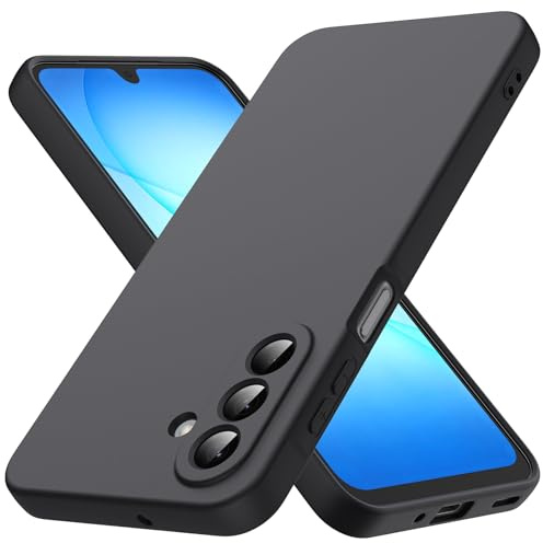 Byvuwiay Handyhülle für Samsung Galaxy A17 4G/ 5G Hülle - Schwarz | Weiche TPU Flüssigsilikonhülle, Stoßfest Kratzfest Samsung A17 Schutzhülle