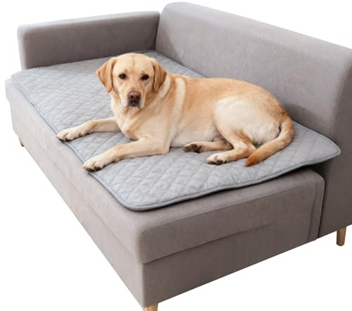 Hellgrau wasserdichte Hundedecke, 100x150 CM Hundedecke Outdoor Sofaschutz Hund Hundematte Rutschfest Waschbar Hundedeckes für Unterwegs Wasserdichte Decke für Sofa Bett Auto Hunde Katzen Haustiere