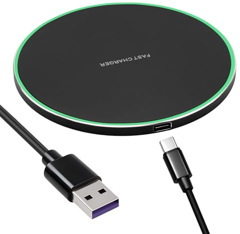 35W Fast Wireless Charger for iPhone 17 Galaxy Case-Friendly Charging Pad | Ultra-Slim Qi Wireless Charging Pad for iPhone 17/16/15/14 Galaxy S25/S24/S23 Universal Wireless Phone Charger Station Case-F