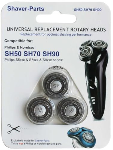 Têtes de rasage alternative/compatibles modèle SH50 SH70 SH90 tient dans/convient pour rasoirs S5000, S6000, S7000 et S9000.