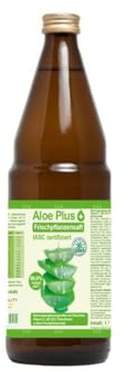 Aloe Vera, PURER SAFT 99.6% | IASC zertifiziert, 750ml | mit Vitamin C, B5, B6, Biotin, B12 | Nahrungsergänzung, Premium Qualität | in einer GLASFLASCHE (nicht Plastikflasche)