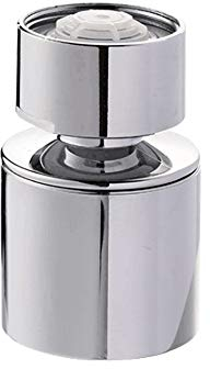 Horiznext - Aireador de fregadero de cocina de latón macizo - Aireador de grifo giratorio de gran ángulo con doble función - 2 pulverizadores - Giratorio - Cromo pulido