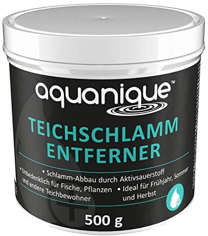 AQUANIQUE Teichschlammentferner Kombi 500 g (für 10.000 l) | für Teiche | Teichschlamm-Abbau durch Aktivsauerstoff | Vorbeugend vor Verschlammung