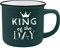 GRUSS & CO Becher Motiv King | New Bone China Porzellan, Emaille-Optik, 35 cl | Geschenk lustig | 45771
