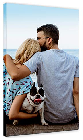 LaboratorioRadice Foto su tela personalizzata cm.30x50 su pannello legno - Idea Regalo e per arredo casa Quadro cm. 30x50 Verticale stampa foto su tela personalizzata