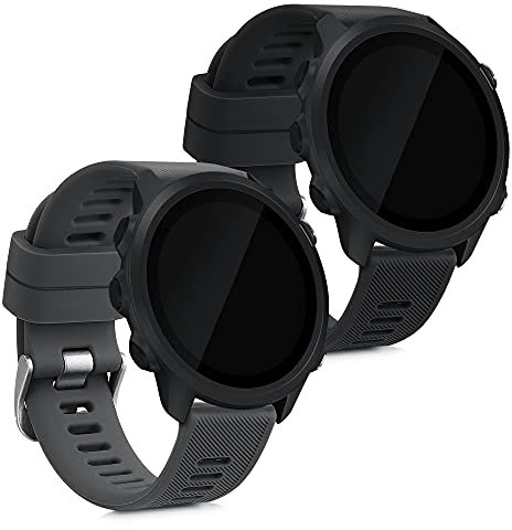 kwmobile 2X Sportarmband kompatibel mit Garmin Forerunner 55 Armband - Fitnesstracker Band Set aus TPU Silikon