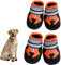 Dricar Hundeschuhe Pfotenschutz Outdoor, 4 Stück Hundeschuhe Wasserdicht, Hunde Schuhe Anti Rutsch mit reflektierendem Riemen, Hundeschuhe für Hunde (Orange, XXL)