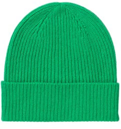 Glen Isla Gorro 100% Cachemira Acanalado Verde Lima - Hecho en Escocia