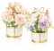 BEGONDIS Set of 2 LED Artificial Flowers Potted Fake Pink and Purple Flowers Hanging Potted Plants For Home Living Room Office Party Decor Decoration (Mix)