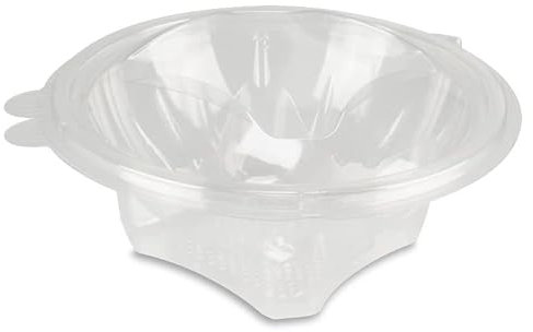 Pro DP 400 Salatboxen Salat Take away Verpackungen Salatschalen 375ml rund klar rPET Recycling stapelbar mit abreißbarem Deckel - Inkl. VerpG in D