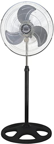 Zilan 18 Zoll Tischventilator/Bodenventilator, 3 verschiedene Einsatzpositionen, 3 Metallklingen, Zinkgitter, 55 Watt