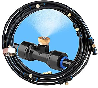 Mist Cooling System Kit Monsoon Misting System No Air Assistance Required Bar Restaurant Coffee Shop Atomization Cooling,black-65FT（20M）