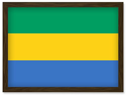 Artery8 Gabon National Flag Patriotic Vexillology World Flags Country Region Poster Artwork Framed Wall Art Print A4