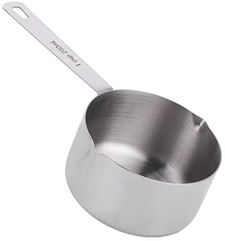Tazas medidoras de acero inoxidable, taza medidora pequeña con asa y pico, taza medidora de cocina para cocinar, hornear, ingredientes secos o líquidos(1cup / 250ml)